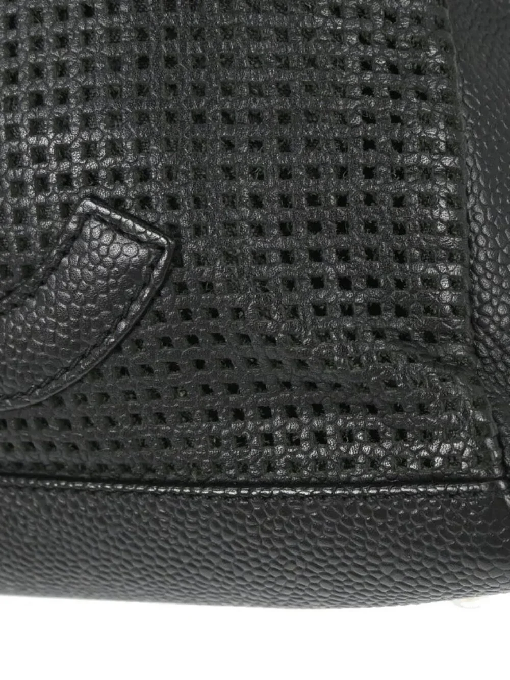 Chanel Black Perforated Calfskin Handbag 179182